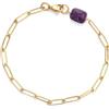 COAI Bracciale Acciaio Donna Catena Oro 18K e Pietre Naturali, Bracciale Donna Ametista