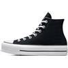 Converse Chucks Plateau Nero 560845C Chuck Taylor all Star Lift - Hi Nero Bianco Bianco, Taglia:37