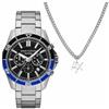 Armani Exchange Orologio da uomo, Movimento cronografo al quarzo e cassa da 44 mm con cinturino in acciaio