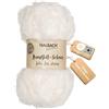 Halbach Seidenbänder Morbida lana da lavorare a maglia, gomitolo da 50 g, larghezza: 1 cm, filato di pelliccia sintetica per fai da te, colore: bianco naturale