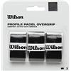 Wilson Profile OVERGRIP, Impugnatura da Padel Unisex-Adult, Black, 3 Pack