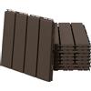 Outsunny Set 9 Mattonelle a Incastro per Terrazzo, Piastrelle (30x30x2cm) in PP Antiscivolo, Area: 0.81 mq, Marrone|Aosom