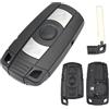 kuyuansu Custodia Guscio chiave per BMW 525i 325i M6 M5 650i 550i 128i 135i 328i 328xi 330Ci 330xi 335i 1 3 5 7 X5 X6 KR55WK49127 per 5 6 Serie 3 pulsanti Keyless Entry Fob Custodia per chiave a distanza