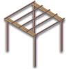 SUNWOOD Pergola in Legno da Giardino Slim, da 240x240 cm, in Legno Impregnato Classe IV, Personalizzabile