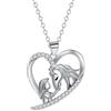 J.MUEN Collana Ragazza e Cavallo Argento 925 Cuore Ciondolo Collana-con Cofanetto Regalo - Regali per gli amanti dei cavalli