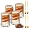 LISDATKE Tazzine Caffe Vetro Doppia Parete 400ml 4er Set Bicchierini da Cappuccino Spirale Bicchieri da Latte Macchiato con 4 Cucchiaino Tazza Termica Vetro Borosilicato Trasparente