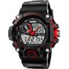 SKMEI Orologio digitale militare impermeabile LED multifunzionale Dual Dispaly Sport Camouflage orologio da polso elettronico, Rosso