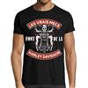 Motard Français T-Shirt Moto Premium Nero I Vrais Mecs Font della Harley Davidson Idea Regalo Motard Nero L