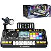 Kasmole Kids DJ Mixer, mazzi di DJ per bambini con 12 tracce, giocattolo da tavolo da tastiera di ricarica USB portatile con luci, giocattolo musicale interattivo per ragazzi