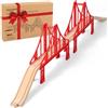 Payarma Accessori per binari in legno treno ponte giocattolo set compatibile con tutte le principali marche per bambini 3-5 anni