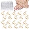 EBANKU 20PCS Wudu Anelli per Unghie Regolabili Staccabile Metallo unghia Set Adesivo per Unghie Donna Nail Art (Oro)