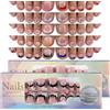 Joyeee Unghie Finte Piedi Press on Nails, 240pcs French Unghie Finte Adesive 10 Colori 12 Misure di Unghie, Unghie Finte Corte Completa Fake Nails