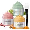ANAI RUI ANAiRUi Set Maschere Argilla Viso con Pomodoro Verde, Curcuma e Fagioli Rossi - Detox Profondo, Controllo Sebo e Riduzione Pori, 210g | Maschera Purificante Vegan per Pelli Grasse e Miste