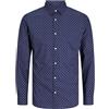 Jack & Jones Camicia da Uomo, Black/AOP: Ditsy AOP S24, S