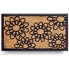 LifeChic Zerbino Spider con Fibre di Cocco, Tappeto Antisporco per Ingresso Rettangolare, 40X70 cm, Fondo in Gomma Antiscivolo - Stampa Fiori