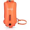 Tentock Boa da nuoto impermeabile da 28 l, borsa gonfiabile per sport acquatici, nuotatori aperti, triatleti, kayak e snorkeling (verde)