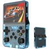 YXSPHM R36S Console per videogiochi portatile retrò, schermo IPS da 3,5 pollici, scheda TF da 64 g, oltre 10.000 giochi, console di gioco portatile, con sistema Linux open source (blu)