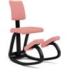 Varier Variable Plus Sedia Ergonomica con Schienale Imbottito nero/rosa