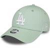 New Era LA Berretto da Baseball per Donna Ragazze Los Angeles Dodgers MLB Baseball Strapback Visiera Curva Verde Menta