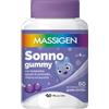 Massigen - Sonno Gummy, Integratore Alimentare con Melatonina e Estratti Naturali, Vitamine Gommose, Gusto Mirtillo, 60 Caramelle da 3,3 g, Per Rilassamento e Sonno