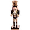 Ciao Schiaccianoci Natale Soldatino con tamburo (24cm) in legno glitterato, nero/oro
