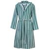 Herding TOM TAILOR Accappatoio per Uomo e Donna, Taglia XL, 100% Cotone/Spugna, Con Cappuccio, CLASSIC BATHROBE MEDIUM STRIPES Turchese (Fresh Sage & Smokey Sage)