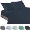 ECOMMERC3 | Set di lenzuola 3 pezzi, per letto da 90, 100% Made in Spain, set di lenzuola con lenzuolo con angoli, sopra e 1 federa per cuscino, colore marino, lenzuolo extra morbido e leggero