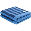 TOM TAILOR Asciugamano, Set di 2, 50x100 cm, 100% Cotone/Spugna, Con Appendino, COLOR BATH TOWELS MEDIUM STRIPES Blue (Dark Navy & Cool Blue)