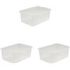 keeeper Contenitore, Plastica resistente (PP), 4,5 L, 30 x 20 x 11 cm, Wilma, Nature/Trasparente (Confezione da 3)