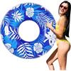 MoKo Anello da Nuoto con Maniglie per Adulti, Galleggiante Gonfiabile per Piscina, Grande Galleggiante per Piscina con Stampa di Divertimento, Giocattoli d'Acqua per Adulti, Piscina, Blu-Bianco