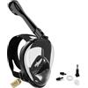 Wenisuow Maschera da Snorkeling:Maschera Subacquea Adulti Sicura da CO2 Anti-Appannamento Impermeabile Maschere da Immersione Compatibile con Videocamere Sportive Maschera per Immersioni (Tutto nero, S/M)