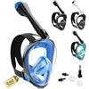 Wenisuow Maschera da Snorkeling:Maschera Subacquea Adulti Sicura da CO2 Anti-Appannamento Impermeabile Maschere da Immersione Compatibile con Videocamere Sportive Maschera per Immersioni (Blu scuro, S/M)