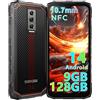 DOOGEE Blade 10 Rugged Smartphone, 9GB+128GB/2TB Telefono Indistruttibile Android 14, 6.56" HD+ 90Hz IPS, 10.7mm Ultra-thin, Octa Core, 16MP+8MP, NFC/Widevine L1/IP68/IP69K/GPS/Face ID