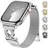 wutwuk Compatibile con Cinturino Apple Watch Donne 41mm 40mm 38mm Regolabile Magnetic Lock Mesh Cinturino in Acciaio Inox con Diamanti per iWatch SE(2)/9/8/7/6/5/4/3/2/1-Argento