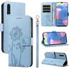 Bravoday Cover per Samsung Galaxy A50 / A30S / A50S, Custodia in PU Pelle Portafoglio Flip Schede con Slot per Carte, Magnetica Antiurto Cover per Galaxy A50 / A30S / A50S, Azzurro