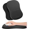 Giecy Tappetino Mouse Poggiapolsi per il Polso e Design Massaggiante,Mousepad Ergonomico con Memory Foam e Base in PU Antiscivolo, Poggiapolsi Mouse per il Gaming e l'Ufficio(Nero Puro)