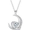 J.MUEN Collana Donna Argento 925 Collana Luna Ciondolo - Regali originali per Natale,compleanno,anniversario e Festa della Mamma,ideali per moglie,mamma,fidanzata e amici