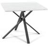 SIEDITI FUORI E DENTRO Tavolo quadrato 90x90 cm con gambe ad incrocio e top in laminato effetto Marmo Bianco, tavolo da pranzo per 4 persone, gambe ad X, stile modeno - Carlo