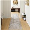 HUGEAR Tappeto Corridoio Lungo Beige Grigio Tappeti 60x240cm Lavabile in Lavatrice Antiscivolo Moderno Astratto Naturale Carpet Cucina Cameretta Scendiletto Camera da Letto Ufficio Pelo Corto