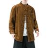 BoShiNuo Autunno/Inverno Uomo Giacca a Maglia Manica Lunga Plus Size Cappotto con Fibbia Uomo Giapponese Abbigliamento Strada, marrone, L