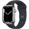 Apple Watch Series 7 (2021) GPS + Cellular 45 mm - Acciaio inossidabile Argento - Cinturino Sport Nero, fair