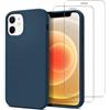 EVETANE Cover iPhone 12 mini e 2 schermi di protezione - Silicone - Blu - refurbished