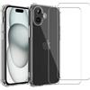 EVETANE Cover iPhone 16 e 2 schermi di protezione - TPU - Trasparente - refurbished