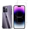 Phonillico Cover iPhone 15 Pro Max e 2 schermi di protezione - TPU - Trasparente, excellent