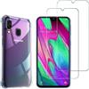 Phonillico Cover Samung Galaxy A40 e 2 schermi di protezione - TPU - Trasparente, excellent