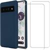 EVETANE Cover Google Pixel 7 e 2 schermi di protezione - Silicone - Blu navy - refurbished