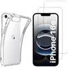 Phonillico Cover iPhone 16e e 2 schermi di protezione - TPU - Trasparente, excellent