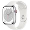 Apple Watch Series 8 (2022) GPS + Cellular 45 mm - Alluminio Argento - Cinturino Sport Bianco, good