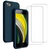 EVETANE Cover iPhone SE(2020/2022)/iPhone 8/7 e 2 schermi di protezione - Silicone - Blu - refurbished