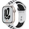 Apple Watch Series 7 (2021) GPS 45 mm - Alluminio Galassia - Cinturino Nike Sport Bianco/Nero, fair
